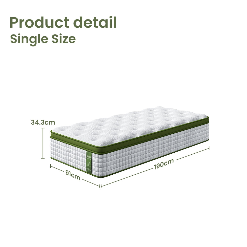 Velora Euro Top Mattress – Grey – Single