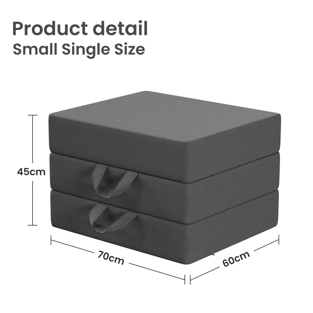 Kairo Tri-Fold Memory Foam Mattress – Grey – Single