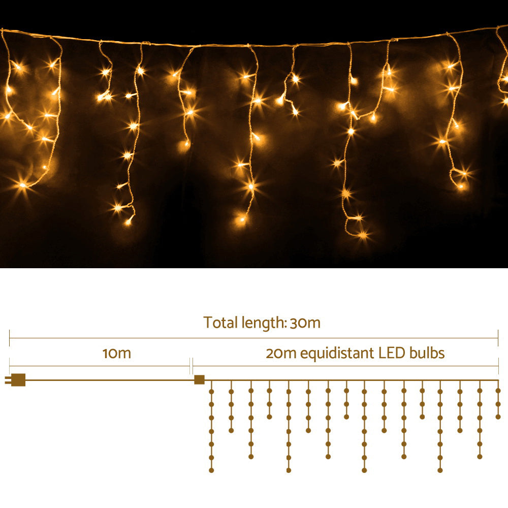 Festiva LED Christmas Icicle Lights – Warm White – 800 LED