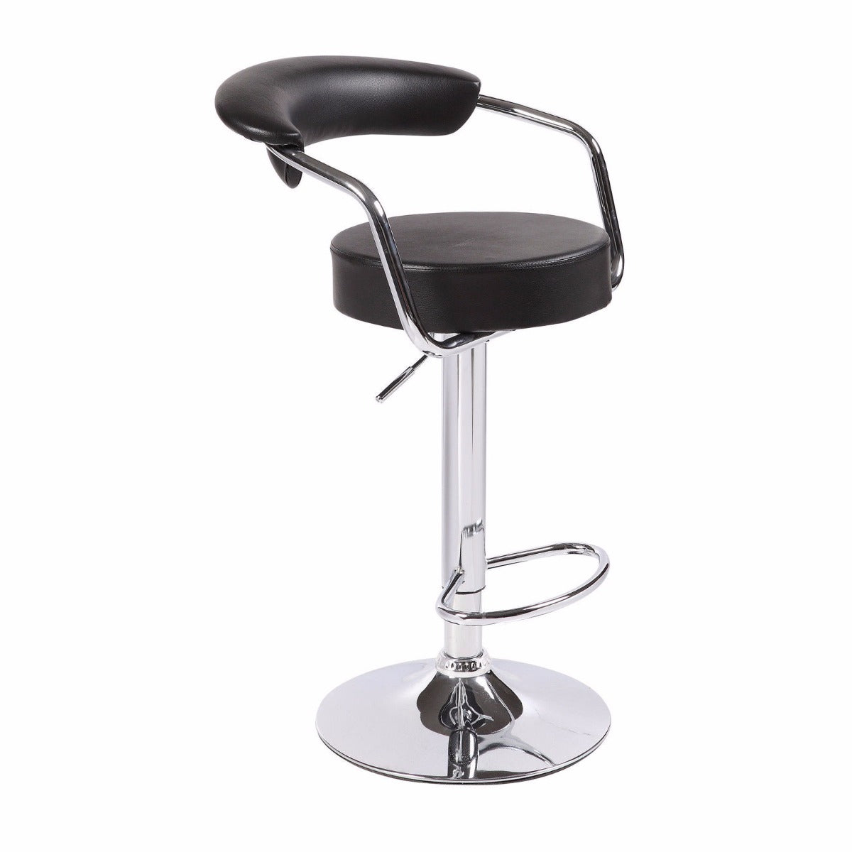 Gina Leather High Back Bar Stool – Black – Single