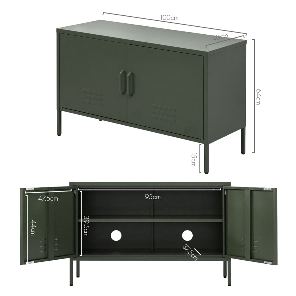 Carrera Metal Buffet Sideboard – Green – 100 cm
