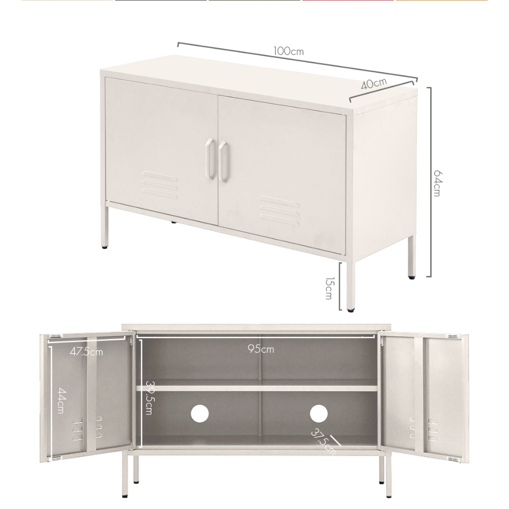 Base Metal Storage Cabinet – White – 100 cm