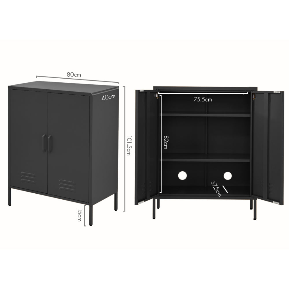 Sweetheart Metal Storage Cabinet – Charcoal – 80 cm