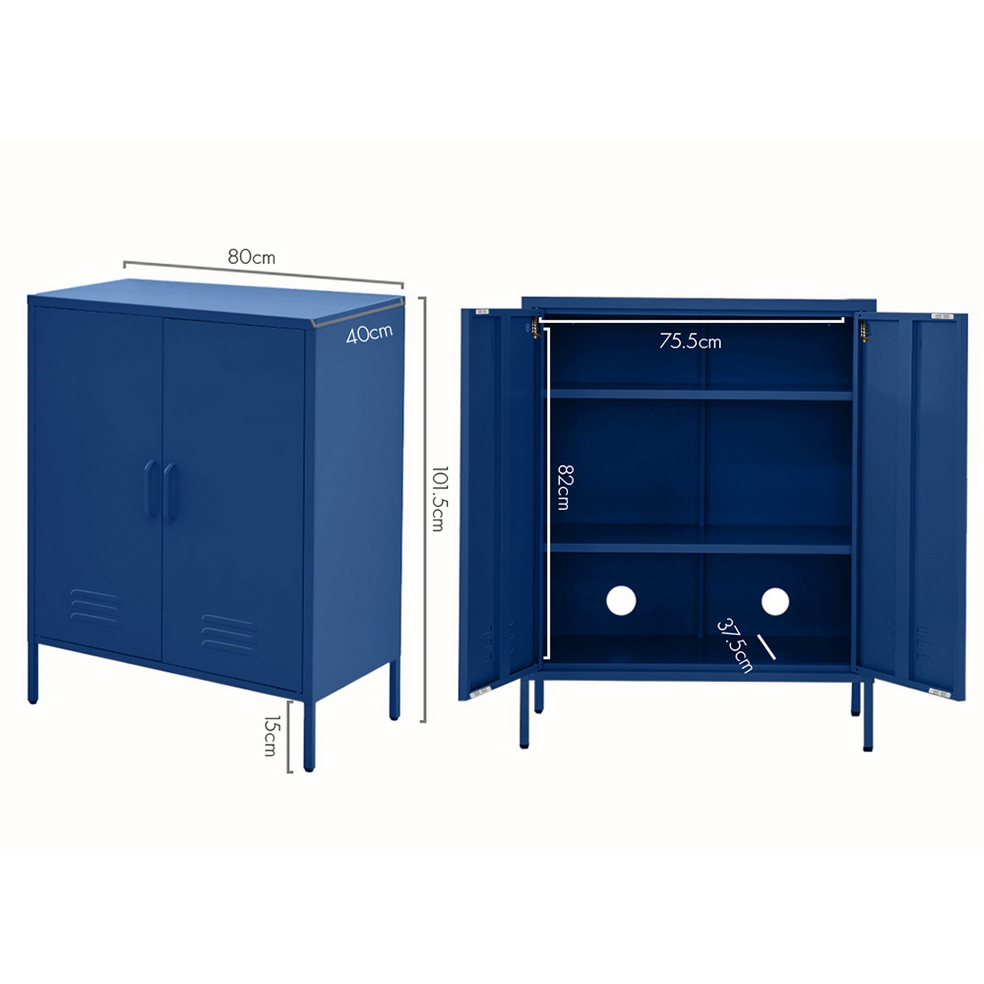 Sweetheart Metal Storage Cabinet – Blue – 80 cm