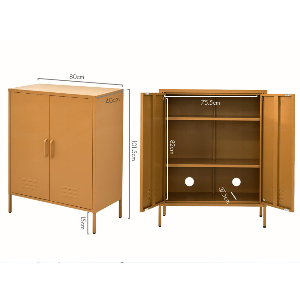 Carrera Metal Buffet Sideboard – Yellow – 80 cm