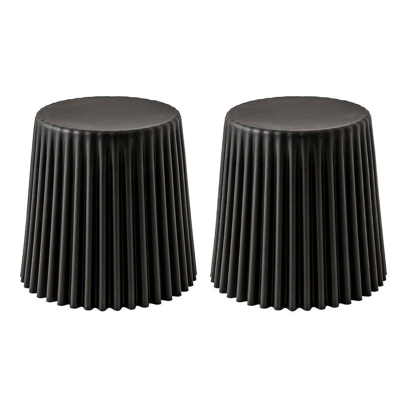 ArtissIn Set of 2 Cupcake Stool Plastic Stacking Bar Stools Dining Chairs Kitchen Black