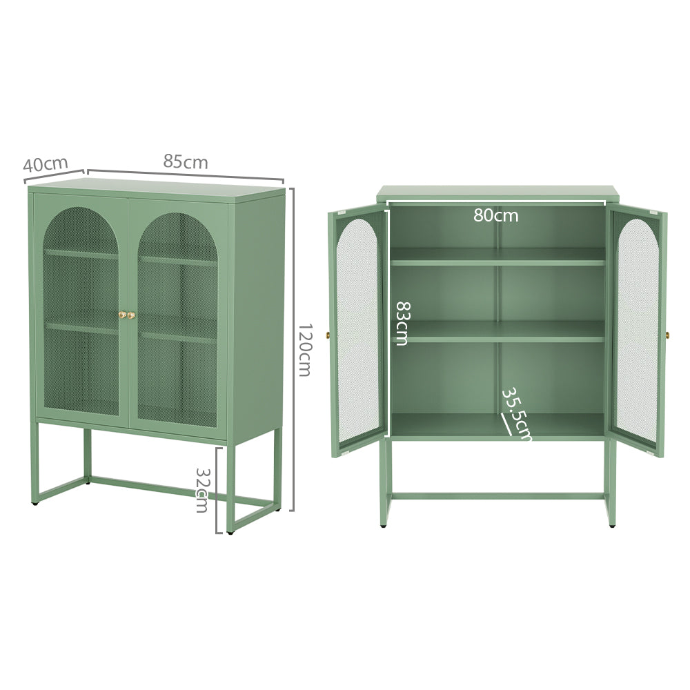 Elma Metal Sideboard – Green – 85 cm