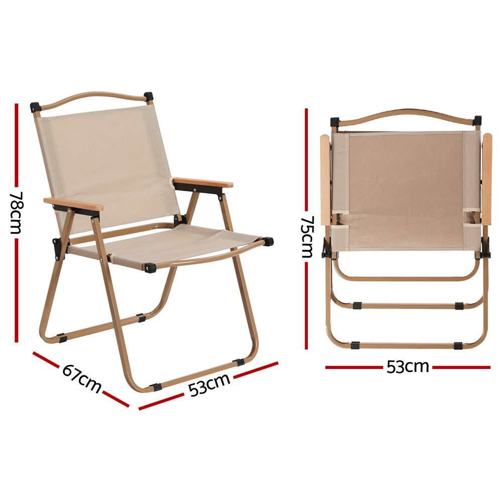Alpine Folding Outdoor Chair – Beige – Steel Frame