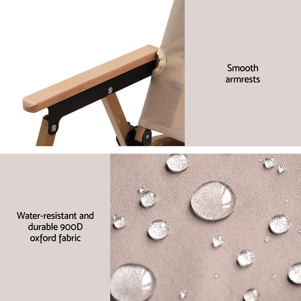 Alpine Folding Outdoor Chair – Beige – Steel Frame