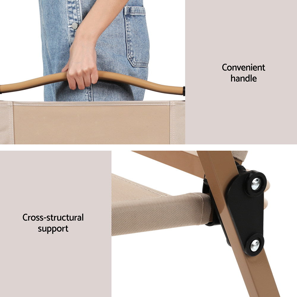 Alpine Folding Outdoor Chair – Beige – Steel Frame