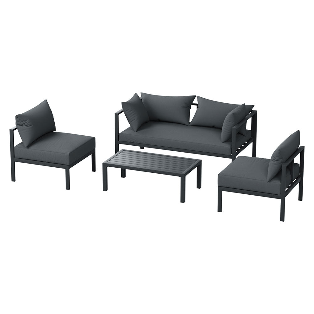 Atlas 4 Seater Outdoor Sofa Set – Charcoal – 4 Piece