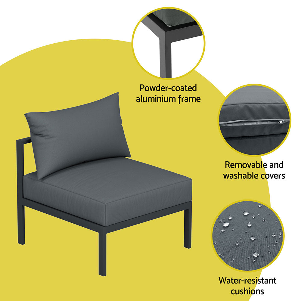 Atlas 4 Seater Outdoor Sofa Set – Charcoal – 4 Piece