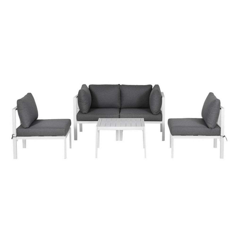 Atlas Outdoor Sofa Set – White – 6 Piece