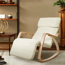 Rocking Armchair with Footrest - Beige