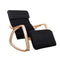 Artiss Rocking Armchair Bentwood Frame With Footrest Black Afton