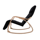 Rocking Armchair with Footrest - Black