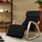 Rocking Armchair with Footrest - Black