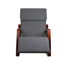 Fabric Rocking Armchair with Adjustable Footrest - Charcoal