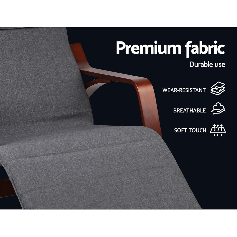 Halston Fabric Rocking Armchair – Charcoal