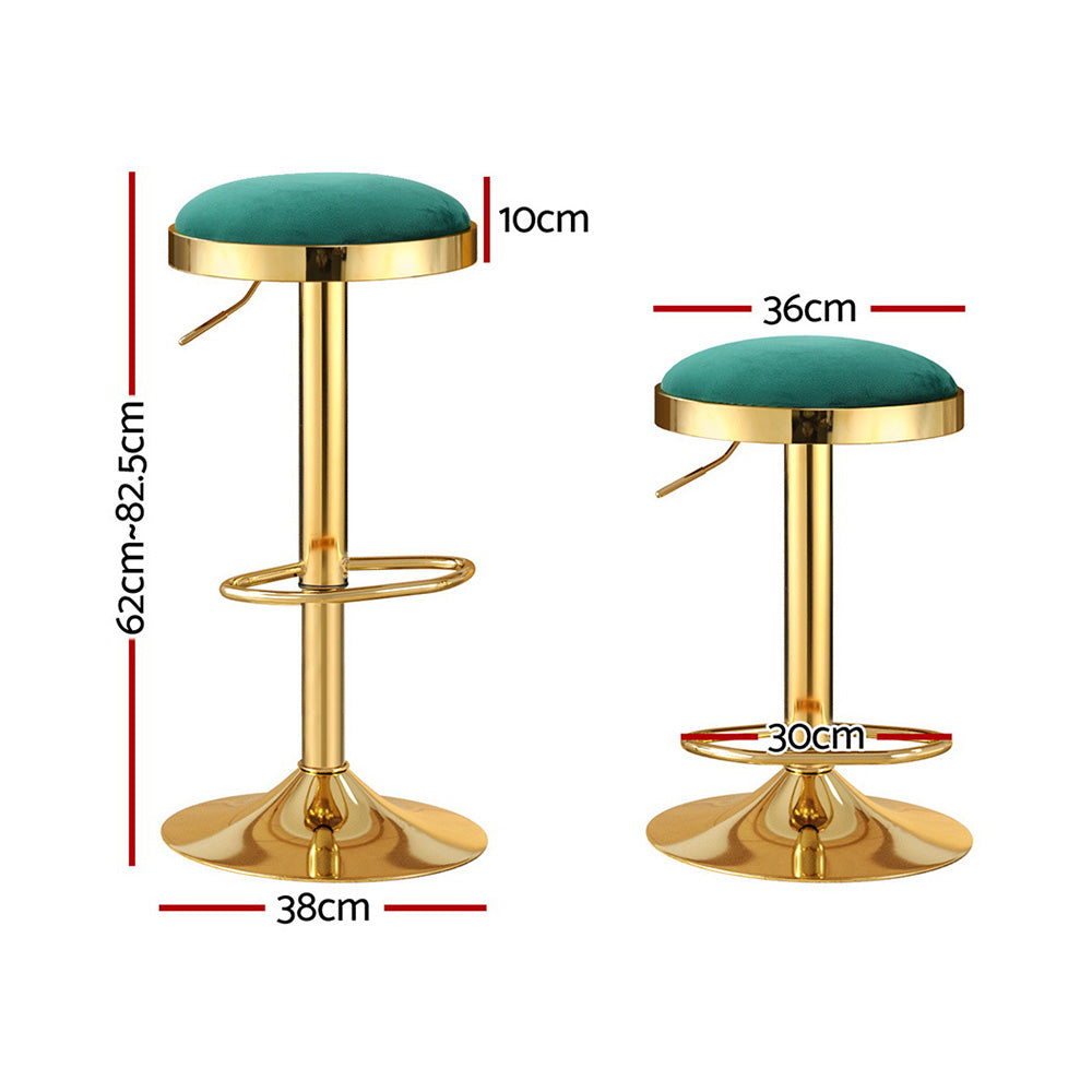 Thea Velvet Bar Stools – Green – Set of 4