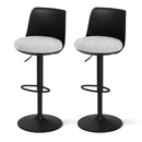 Rowan 2x Bar Stools Kitchen Swivel Gas Lift Counter Dining Chair Curved Black
