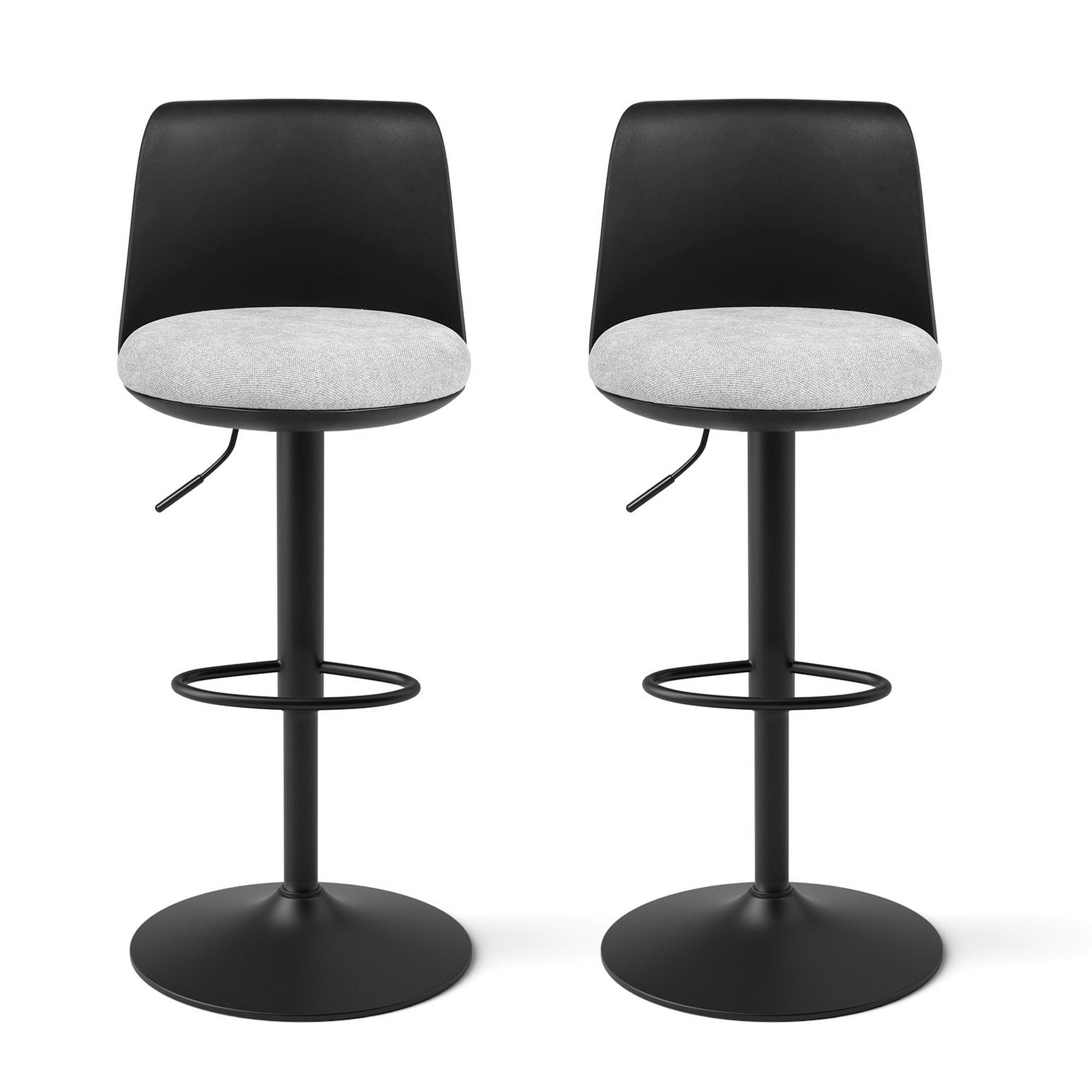 Serano Curved Bar Stools – Black – Set of 2
