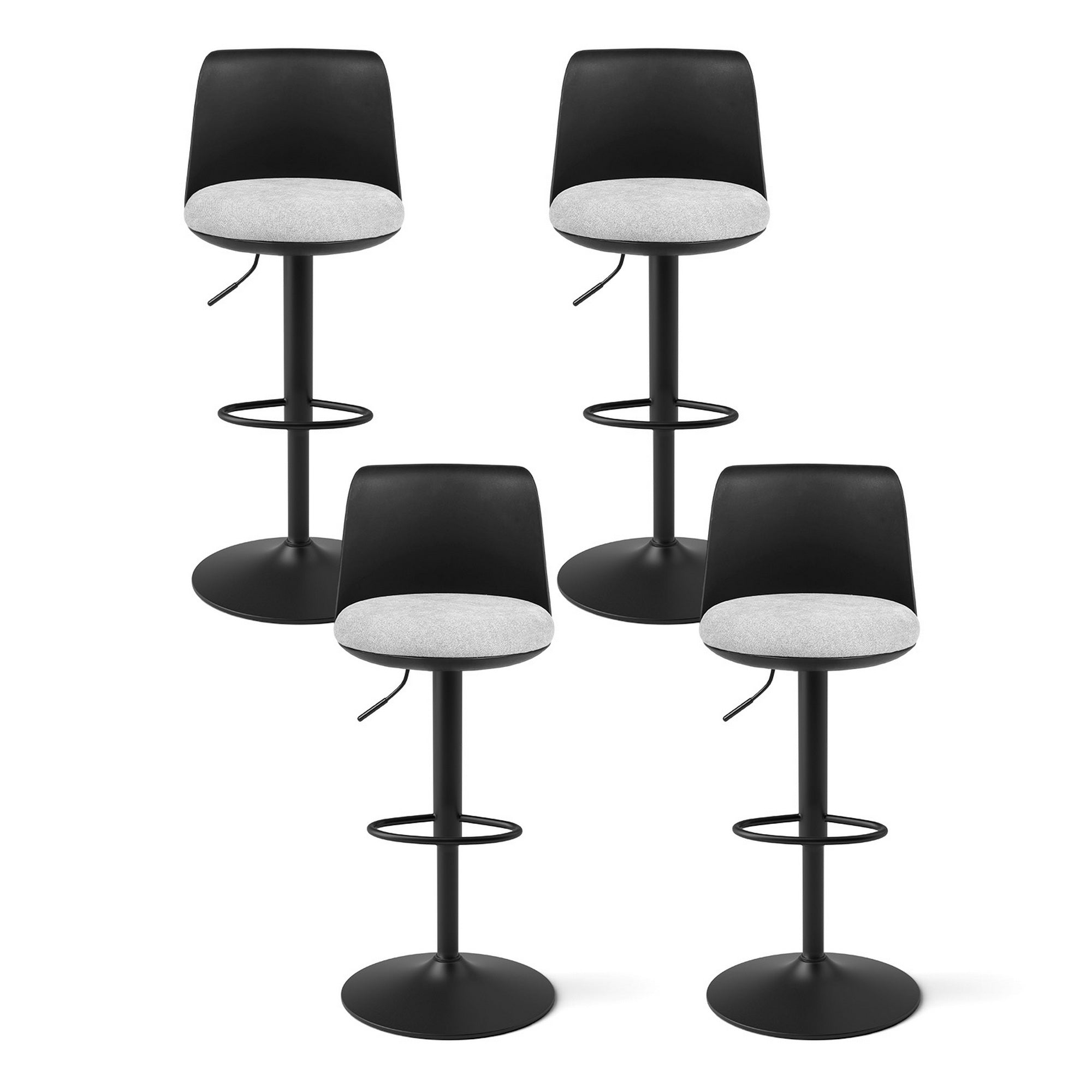 Arlo Curved Bar Stools – Black – Set of 4