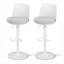 Cove 2x Bar Stools Kitchen Swivel Gas Lift Counter Dining Chair Curved White
