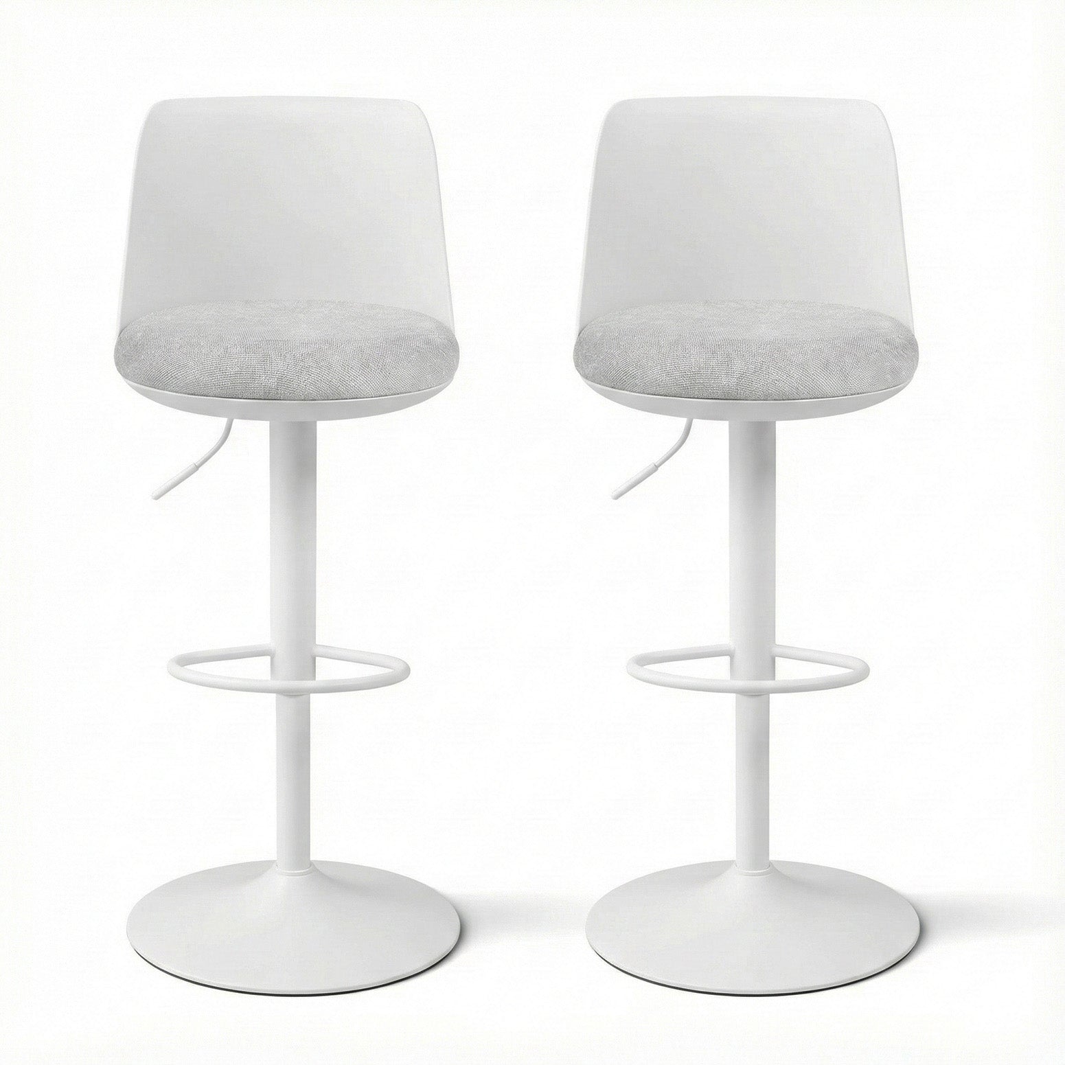 Cove Curved Bar Stools – White – Set of 2