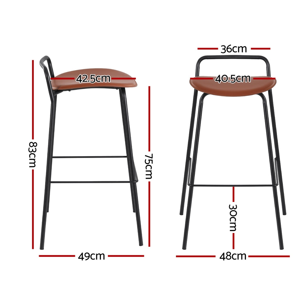 Arlo Metal Counter Stools – Brown – Set of 2