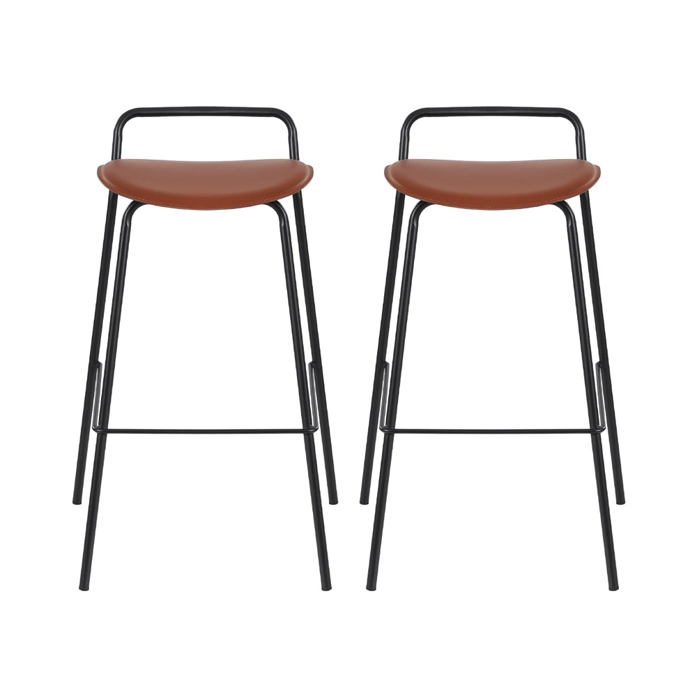 Arlo Metal Counter Stools – Brown – Set of 2