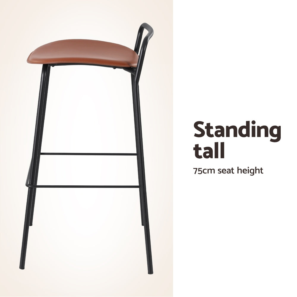 Arlo Metal Counter Stools – Brown – Set of 2