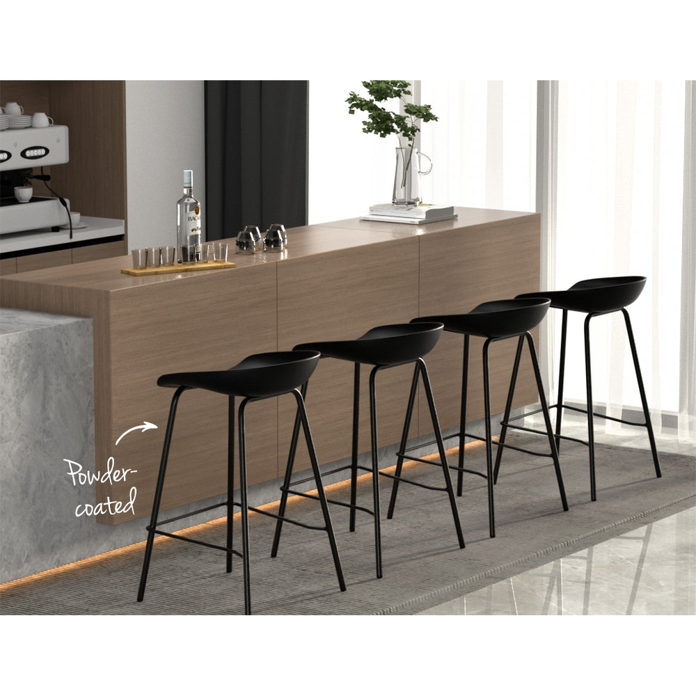 Kairo Metal Bar Stools – Black – Set of 4