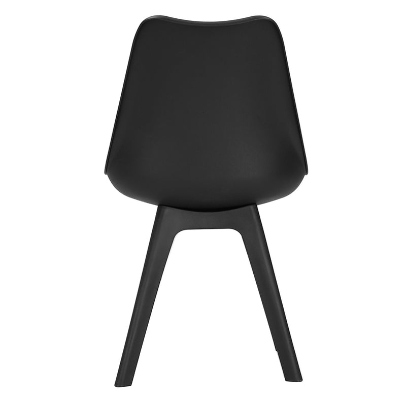 Set of 4 Leather Dining Chairs - Black