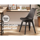 Set of 4 Leather Dining Chairs - Black