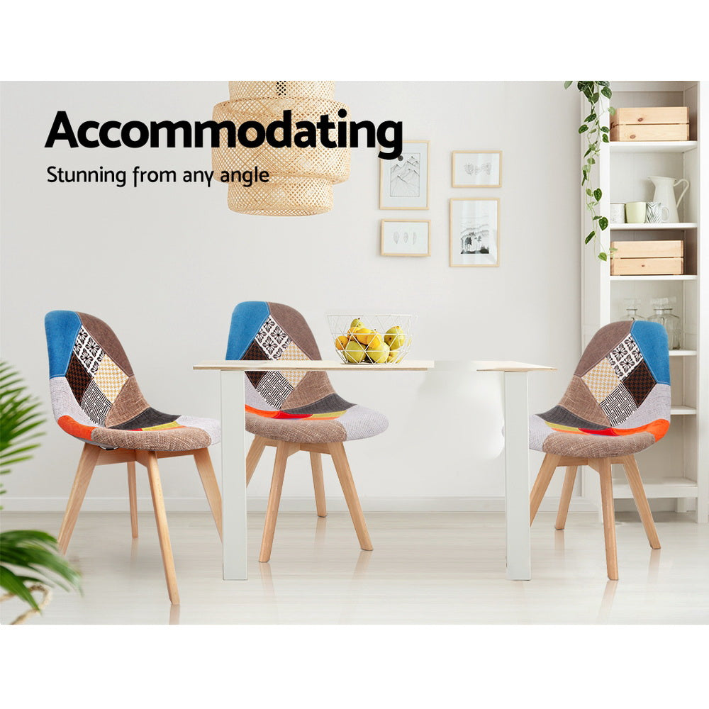 Eiffel Dining Chairs – Fabric – Set of 2