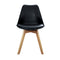 Set of 4 - Dining Chairs - Black Leather