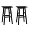 Artiss Set of 2 Beech Wood Bar Stools - Black