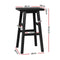 Set of 2 - Beech Wood Bar Stools - Black