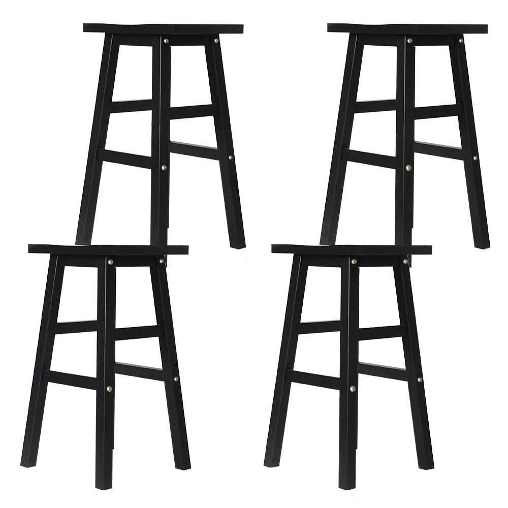 Baden Wooden Bar Stools – Black – Set of 4