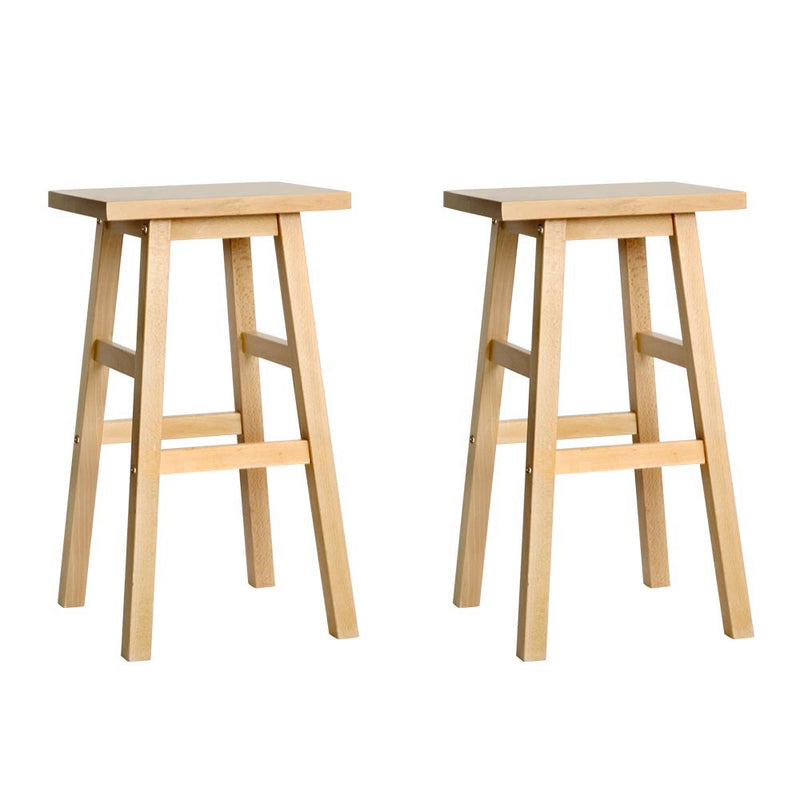 Artiss Set of 2 Beech Wood Bar Stools - Natural