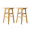 Set of 2 - Beech Wood Bar Stools - Natural