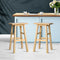 Set of 2 - Beech Wood Bar Stools - Natural