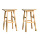 Bar Stools Kitchen Counter Stools Wooden Chairs Natural x2