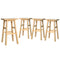 4 x Wooden Kitchen Bar Stools – Natural Look