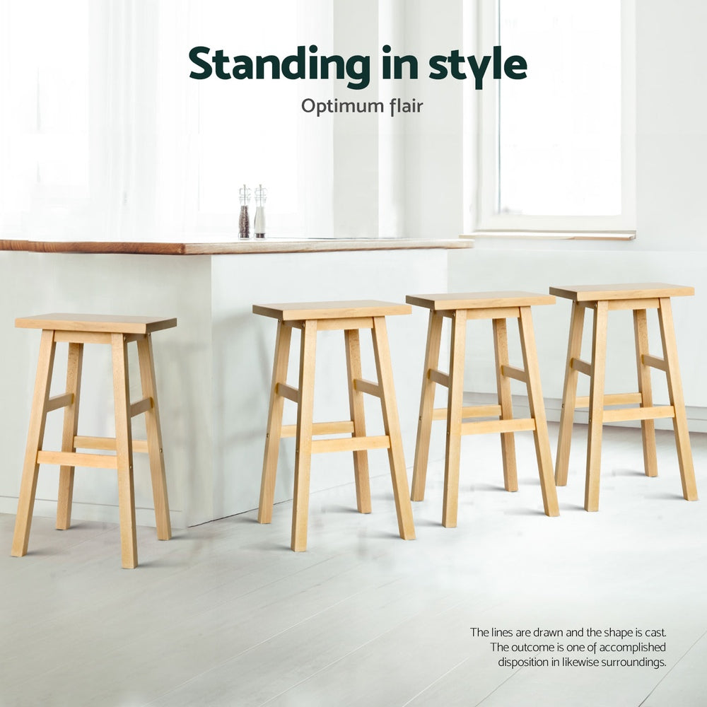 Baden Wooden Bar Stools – Brown – Set of 4