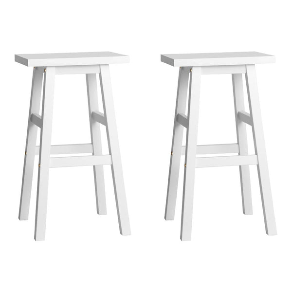 Artiss Set of 2 Beech Wood Bar Stools - White