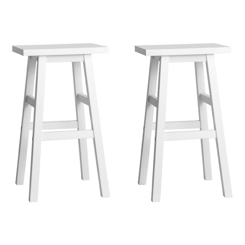 Artiss Set of 2 Beech Wood Bar Stools - White