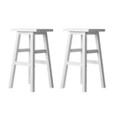 Set of 2 Beech Wood Bar Stools - White