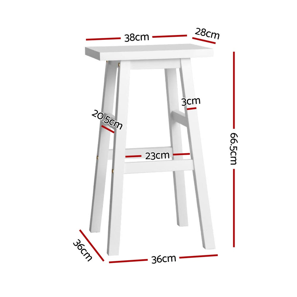 Baden Wooden Kitchen Bar Stools – White – Set of 4